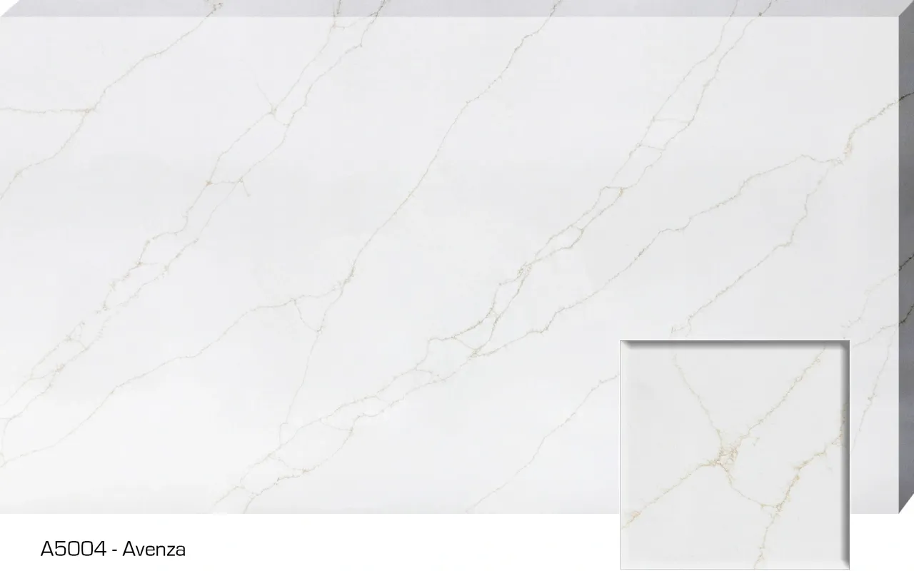 White marble slab with subtle veining pattern.