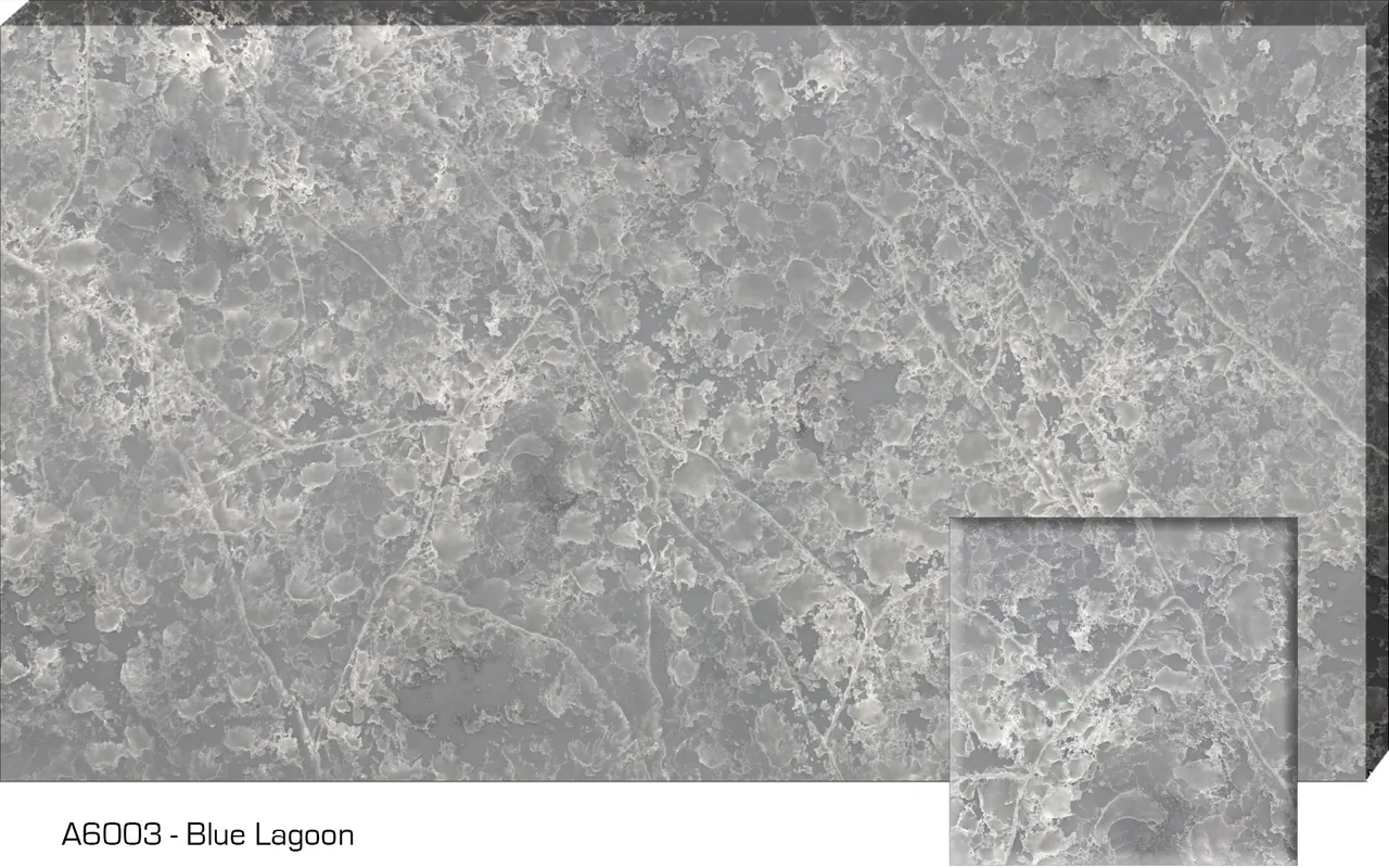 Gray marble slab with intricate veining pattern.