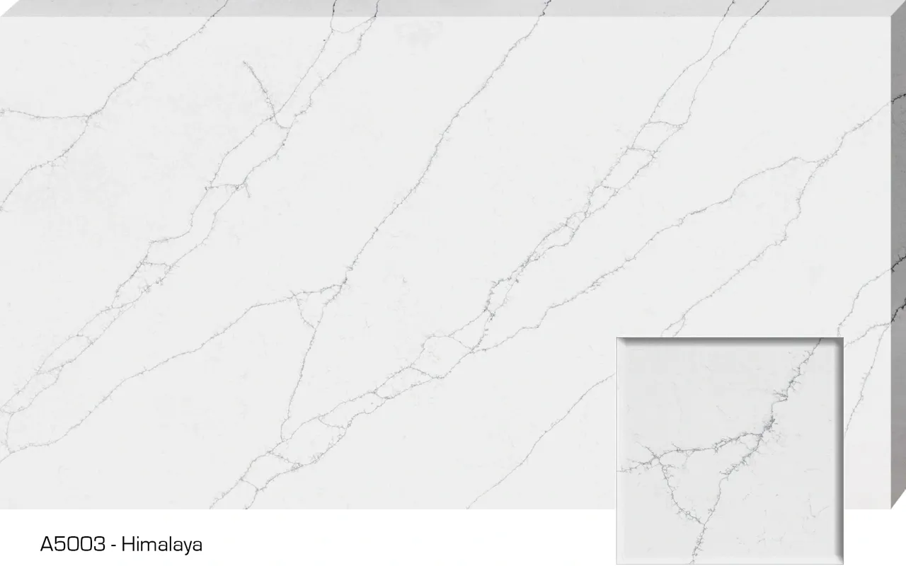 White marble with gray veining pattern.